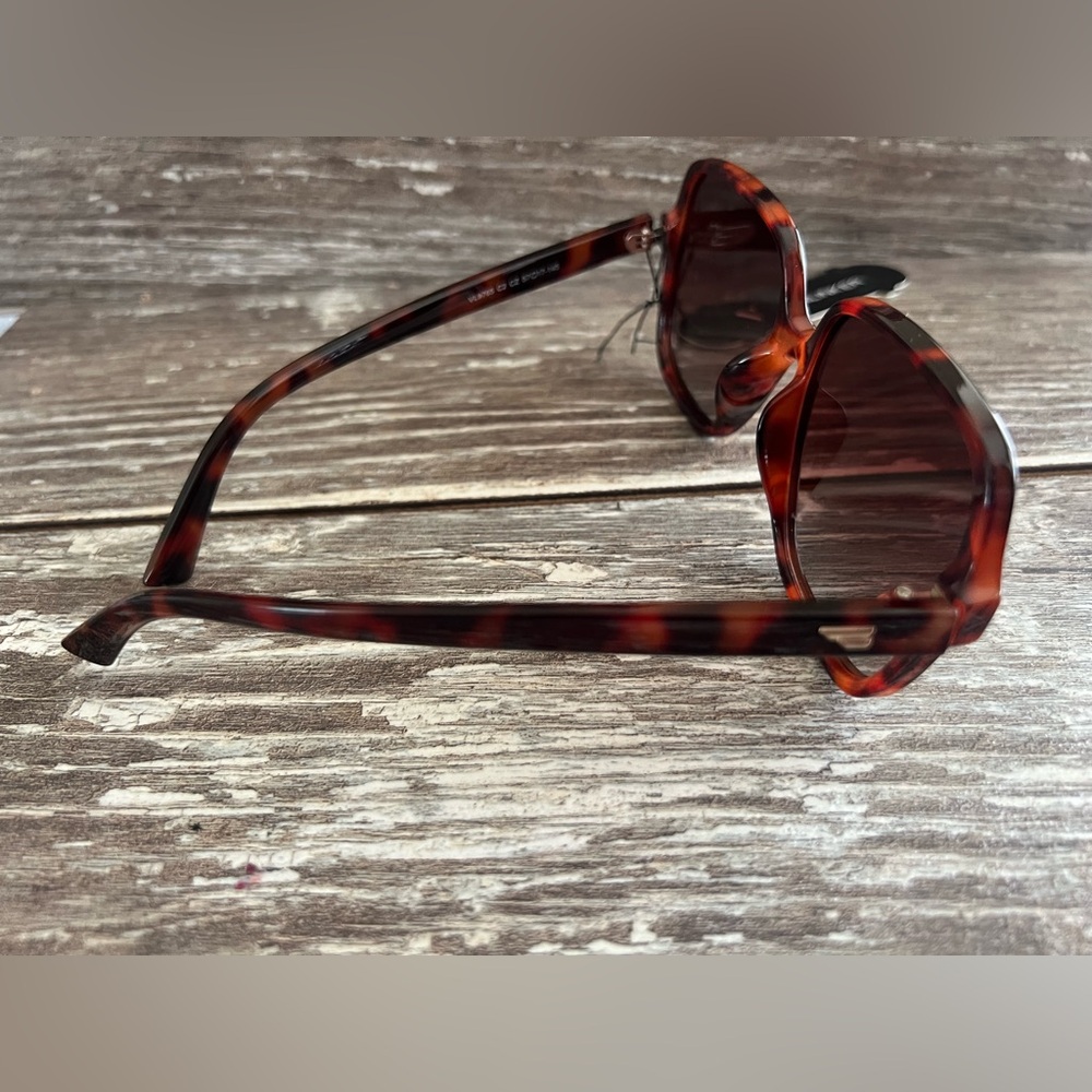 Vanlinker Tortoise Shell Geometric Sunglasses Gradient Lenses Retro Aviator New - Picture 8 of 16